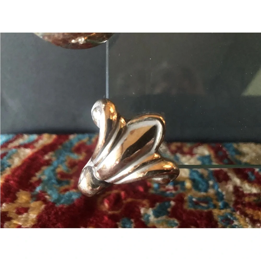 BRIGHTON MARIE ANTOINETTE Silver Heart Beveled GLASS VANITY TRAY 18